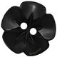 Union Knopf Dugme cvijet sa 2 rupe 15mm | 80-crna