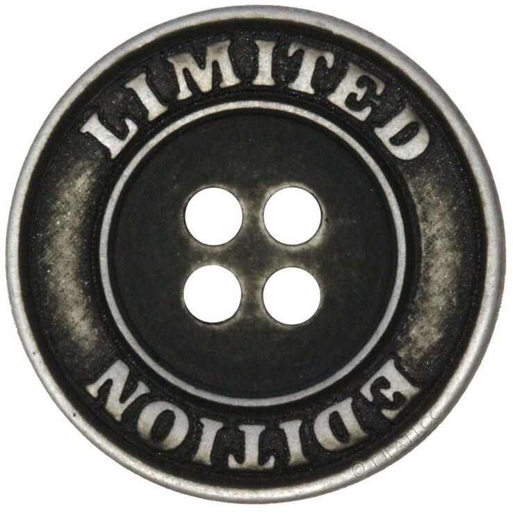 Union Knopf Dugme sa 4 rup 15mm | 7882-tamno siva/srebro