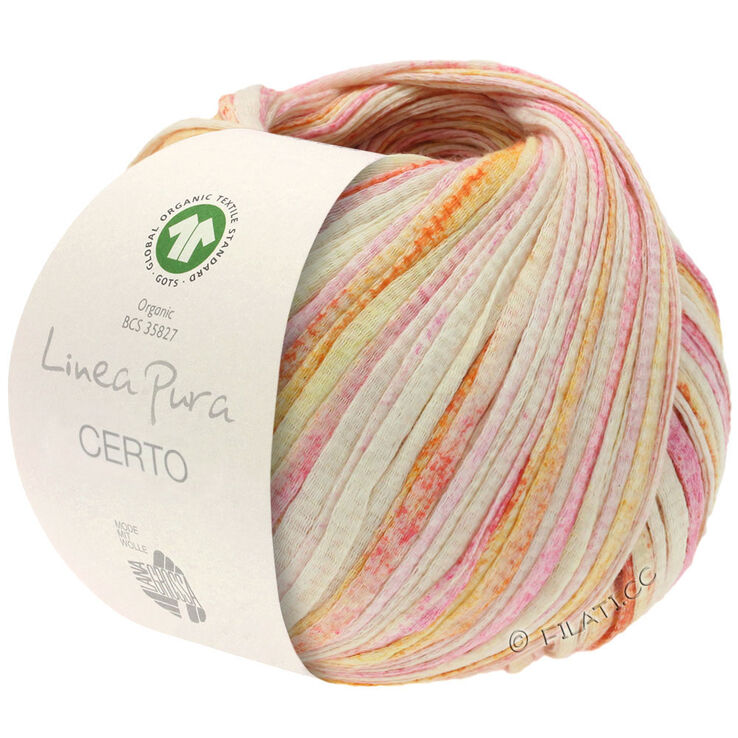 Lana Grossa CERTO Print (Linea Pura) | 101-roze/žuta narančasta/crveno/priroda