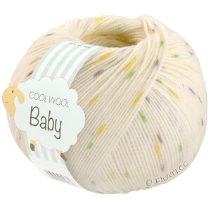 Lana Grossa COOL WOOL Baby Uni/Print 50g | 368-bijela/Citrus žuta/svijetlo siva/svijetlo zelena