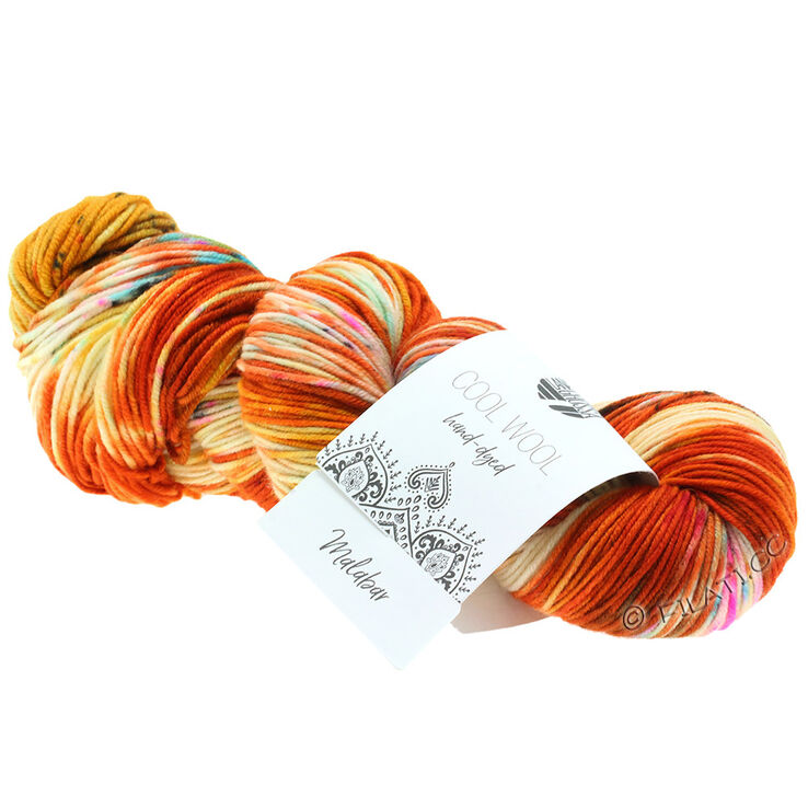 Lana Grossa COOL WOOL  Hand-dyed | 101-hrđa/narančasta/ecru/žuto/roze/zelen