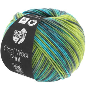 Lana Grossa COOL WOOL  Print | 784-žuta zelena/tirkiz/siva zelena/petrol
