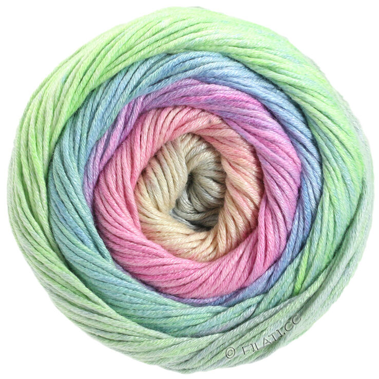 Lana Grossa GOMITOLO ALOHA | 301-roze/breskva/svijetlo zelena/svjetloplav/svijetlo siva/jorgovan