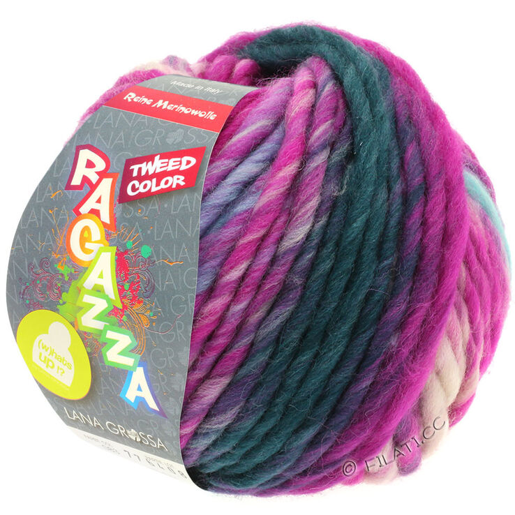 Lana Grossa LEI Tweed Color (Ragazza) | 401-svjetloplav/svijetlo siva/farmerke/Zyklam prosarana