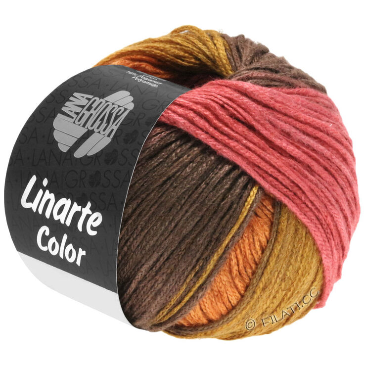 Lana Grossa LINARTE Color | 213-malina/pastelne Orange/senf žuta/ smeđ