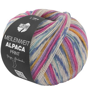 Lana Grossa MEILENWEIT 6-FACH 150g Alpaca Print | 1109-fuksija/ljubičasta/ljubičasta/šafranžuto/bijela/sivo plava/farmerke