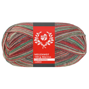 Lana Grossa MEILENWEIT 100g Merino Christmas Lurex | 6810-bijela/tamnozelena/tamno smeđa/narančasta/svijetlo zelena
