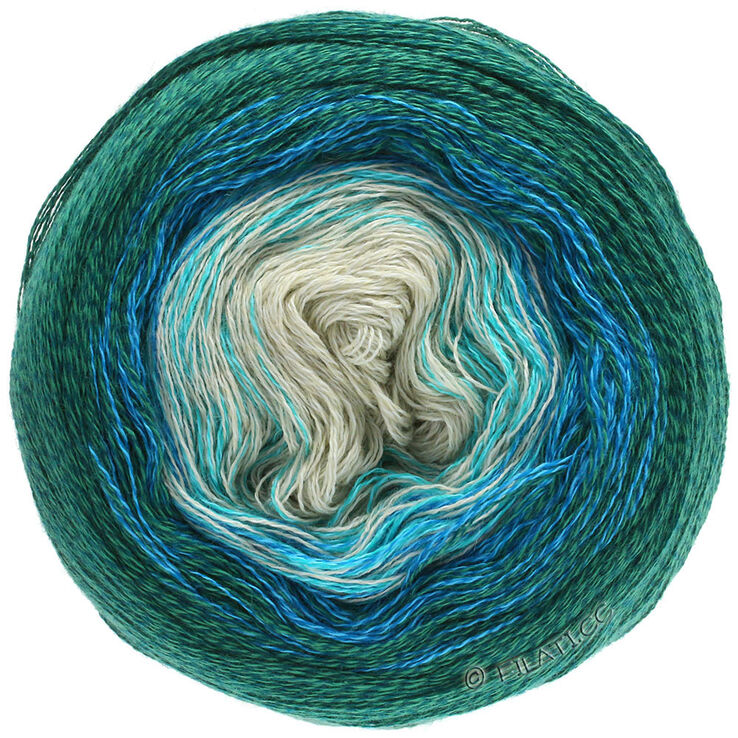 Lana Grossa SHADES OF MERINO COTTON | 401-ecru/tirkiz/gorčica/tamno petrol