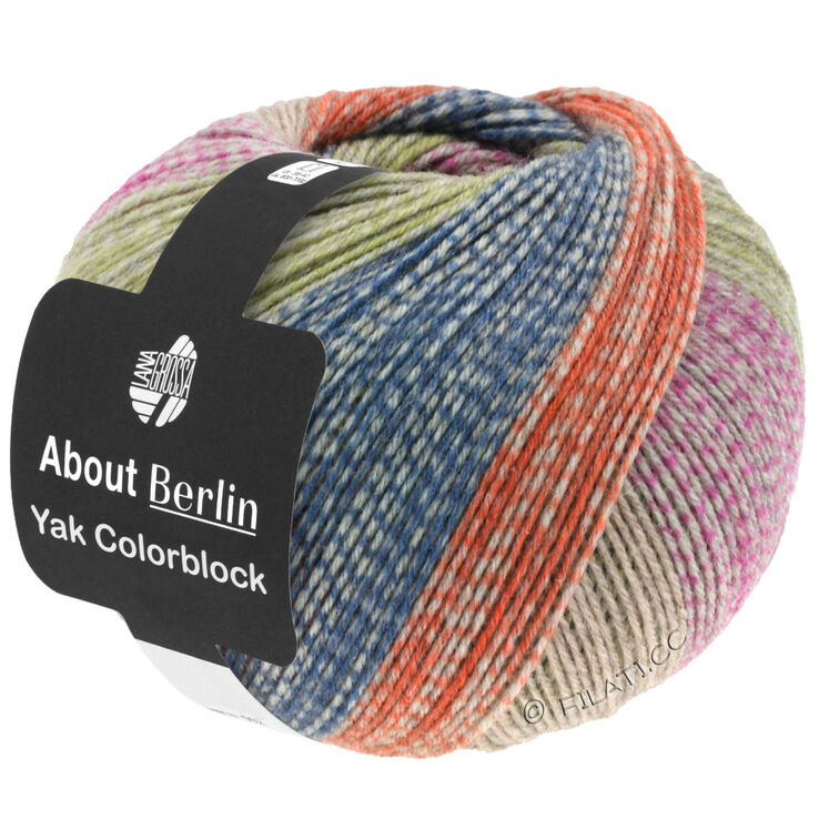 Lana Grossa MEILENWEIT 100g Yak Colorblock (ABOUT BERLIN) | 631-roze/siva/narančasta/farmerke/žuta zelena prosarana