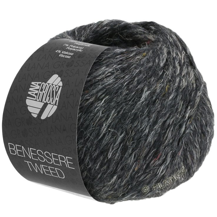 Lana Grossa BENESSERE Tweed | 105-crna prosarana
