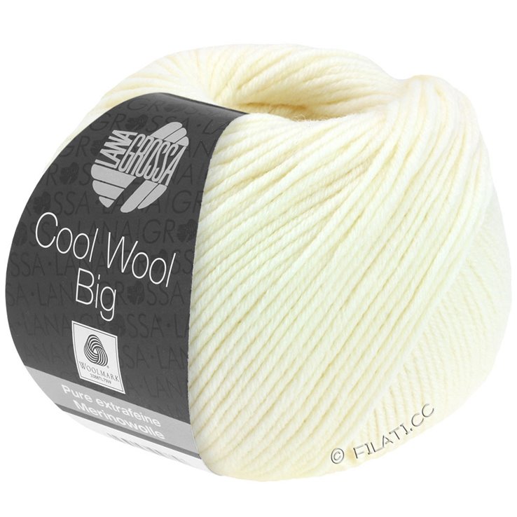 Lana Grossa COOL WOOL Big  Uni/Melange | 0601-ecru