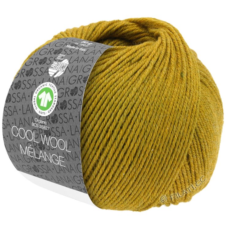 Lana Grossa COOL WOOL Melange (GOTS) | 108-tamno oliv/maslinovo žuta prosarana