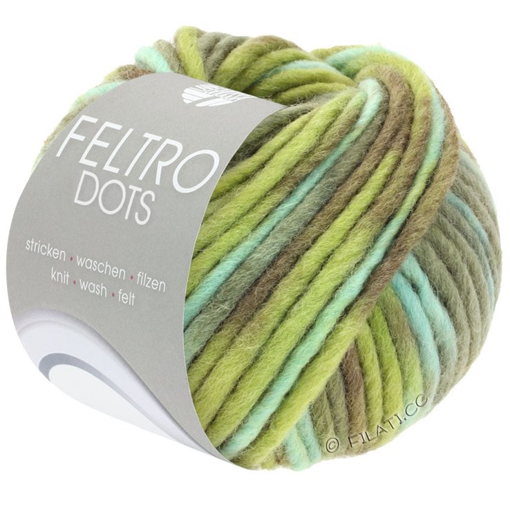 Lana Grossa FELTRO Dots | 1221-menta/siva zelena/maslinovo/resedazeleno