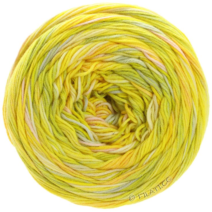 Lana Grossa GOMITOLO DENIM GRAFFITI | 351-žuto/pistać/losos/roze/svijetlo siva