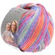 Lana Grossa LENA Print | 104-Ljubičasta plava/narandžasto svetlo/roze/jorgovan/svijetlo siva