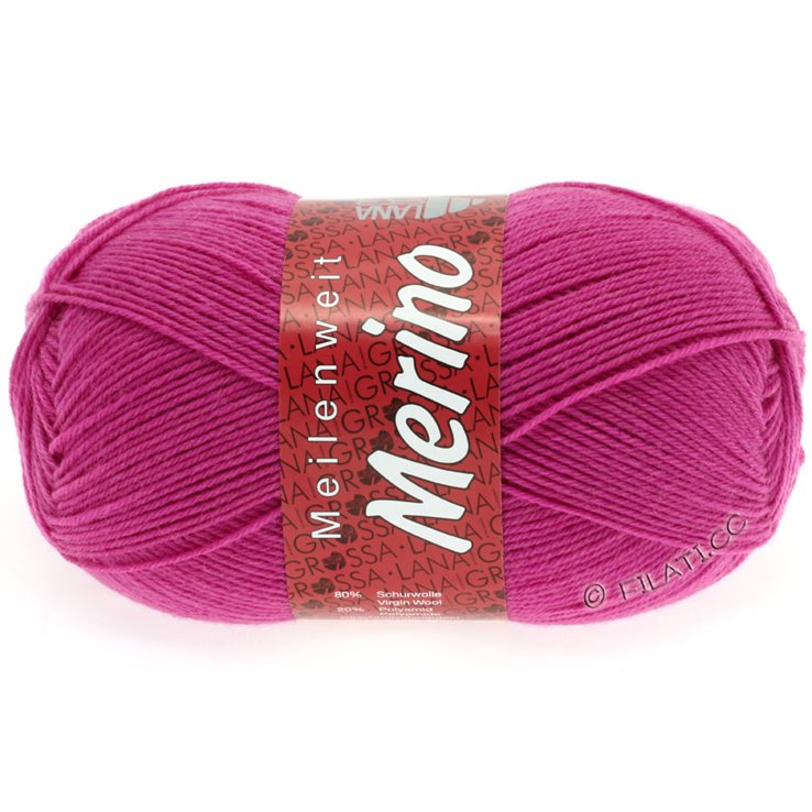 Lana Grossa MEILENWEIT 100g Merino Uni | 2002-Tamno ružičasta