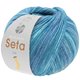 Lana Grossa MEILENWEIT 100g Seta Lia | 3586-menta/tirkiz/petrol/farmerke