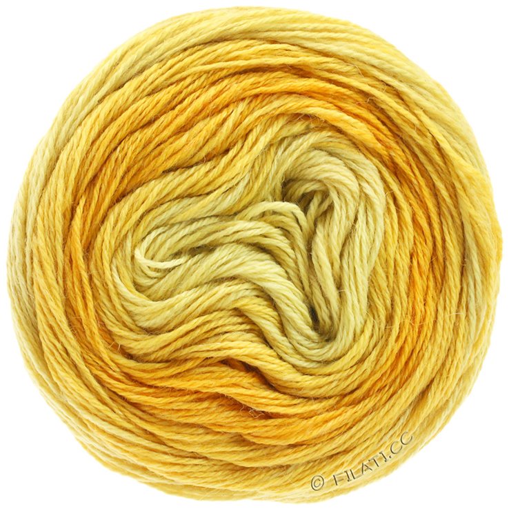 Lana Grossa SLOW WOOL LINO Dégradé | 201-vanilja/žabljak žuto/šafranžuto