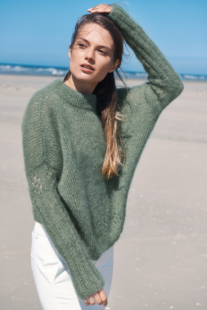 Lana Grossa PULLI MIT LOCHMUSTERBORDÜREN Silkhair/Silkhair Lusso