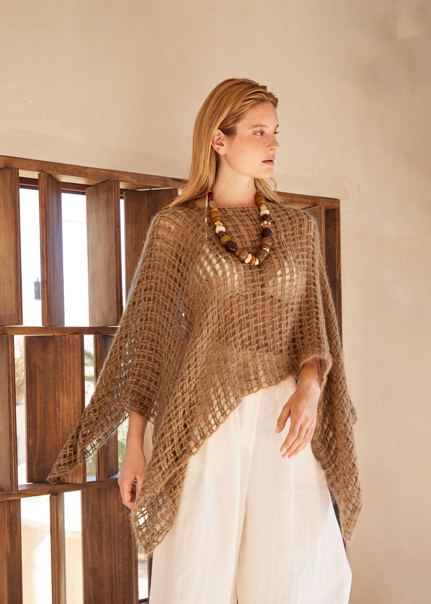 Lana Grossa HÄKELPONCHO Natural Superkid Tweed