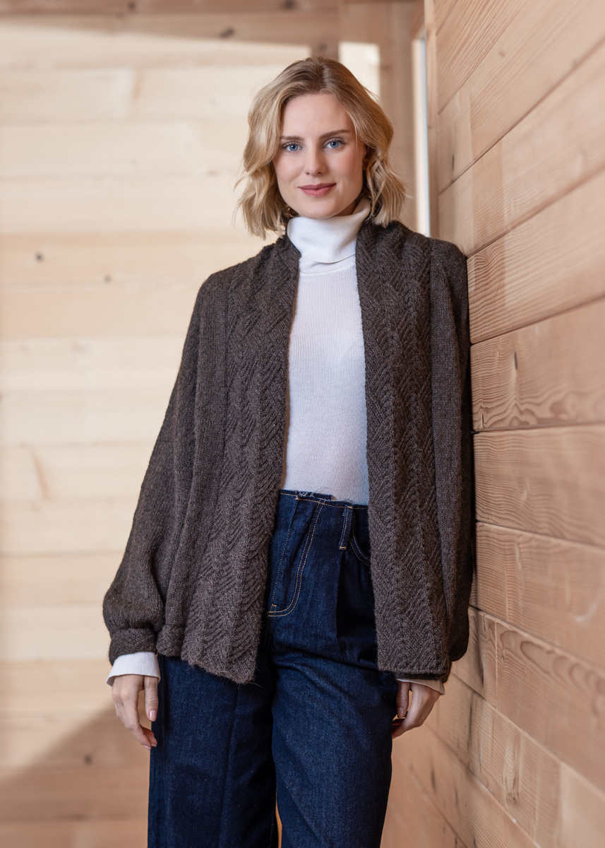 Lana Grossa RVO CARDIGAN Natural Lama Fine