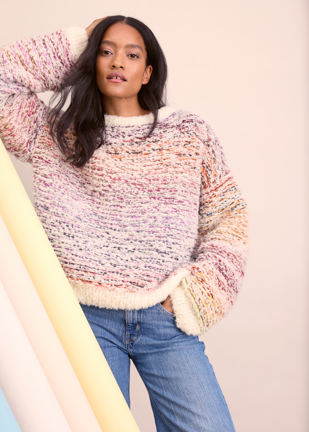 Lana Grossa STREIFENPULLOVER Candy & Pelliccia