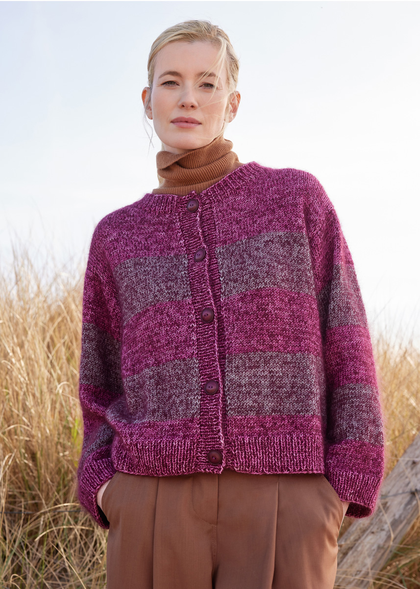 Lana Grossa BLOCKSTREIFENJACKE Cool Wool Vintage & Silkhair