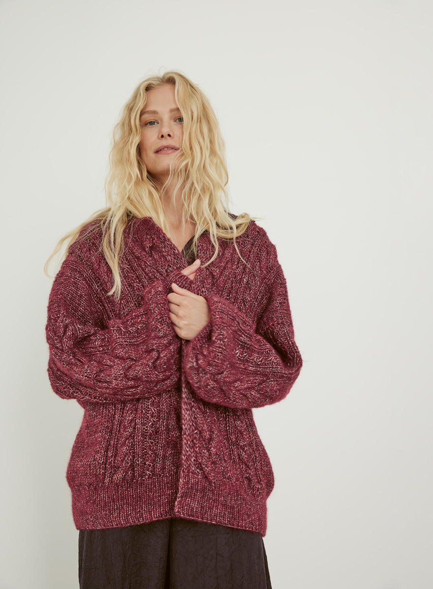 Lana Grossa CARDIGAN Natural Alpaca Pelo