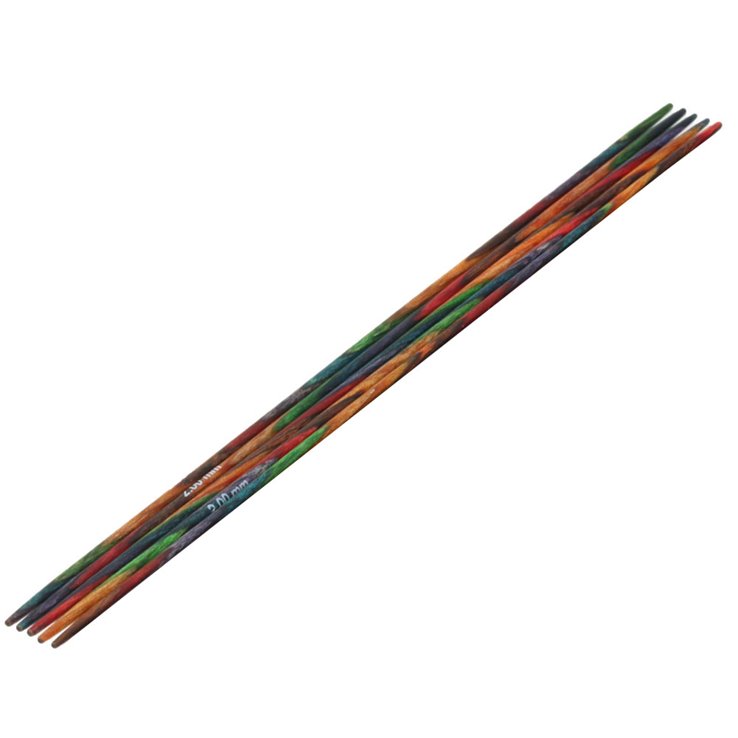 Lana Grossa Igle za pletenje sa dvostrukim šiljakom, dizajnersko drvo, višebojna veličina 2,0 / 15 cm