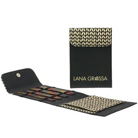 Lana Grossa  Dvostruke šiljaste igle set dizajn-drvo boja 15cm (crna)