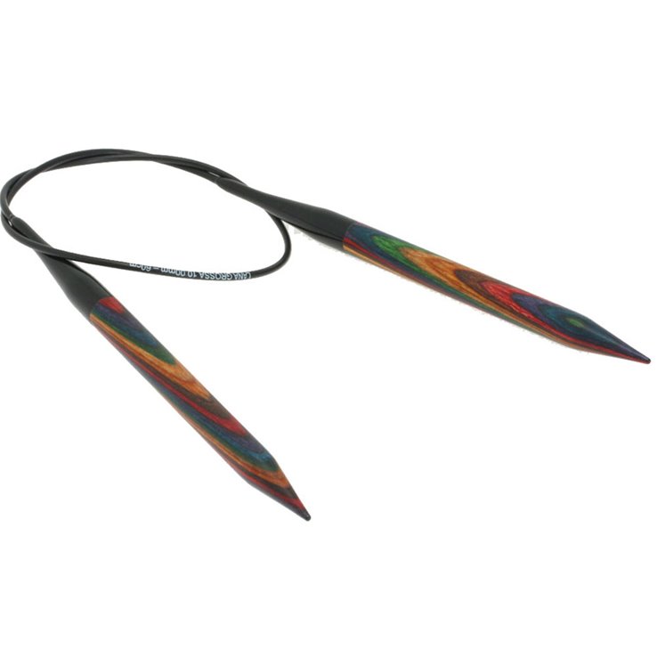 Lana Grossa Kružne igle za pletenje, drvo, raznobojno, veličine 10,0 / 60 cm
